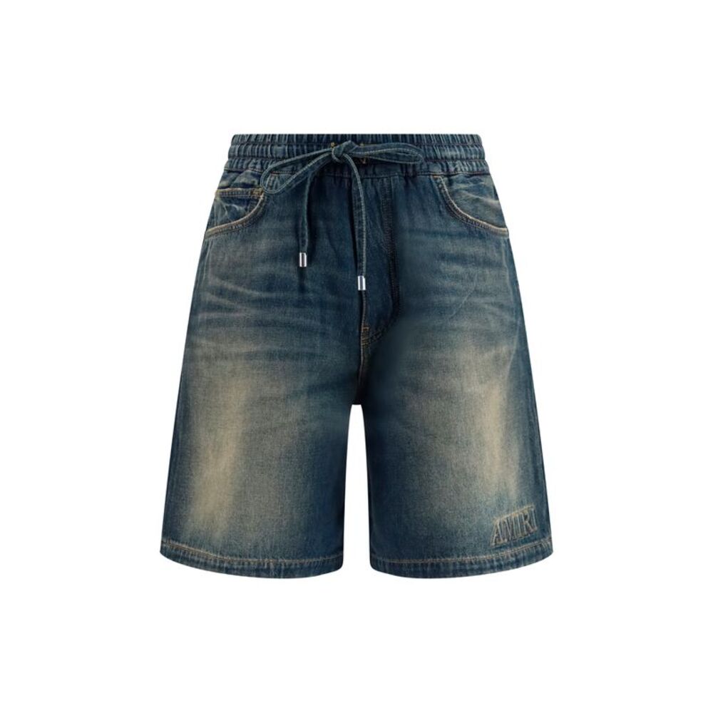 Amiri Men Drawstring Denim Shorts